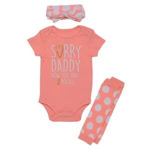 Baby Starters Baby Girl Onesie Set 6M Sorry Daddy NWT